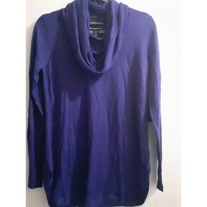 Cynthia Rowley Cowl Turtleneck 100% Extrafine Merino Wool Sweater Blue Sz S NEW